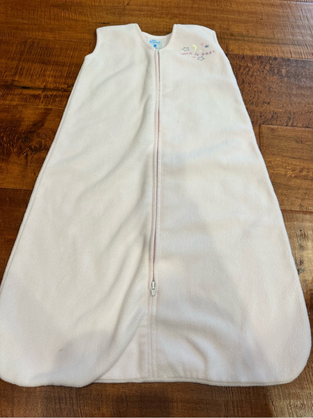 Halo Light Pink Fleece Sleep Sack with Star Embroidery- Medium